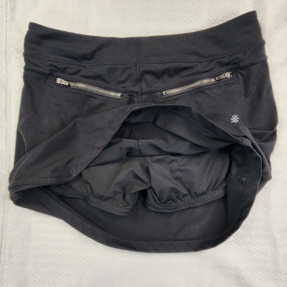 Athleta Black Active Skort Women Medium Athletic Tennis Golf Running Gym Skirt - Picture 3 of 12